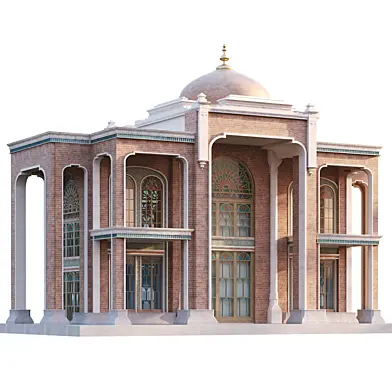 Traditional Iranian Brick Building Pavilion Dome 1320