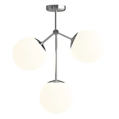 Acrobat Model White Globe Glass Chandelier