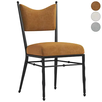 Rodin Ocher Velvet Dining Chair by Athena Calderone