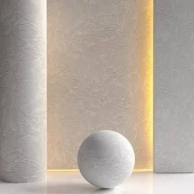 White Relief Floral Plaster