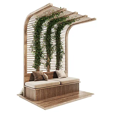 Wooden Pergola Bench