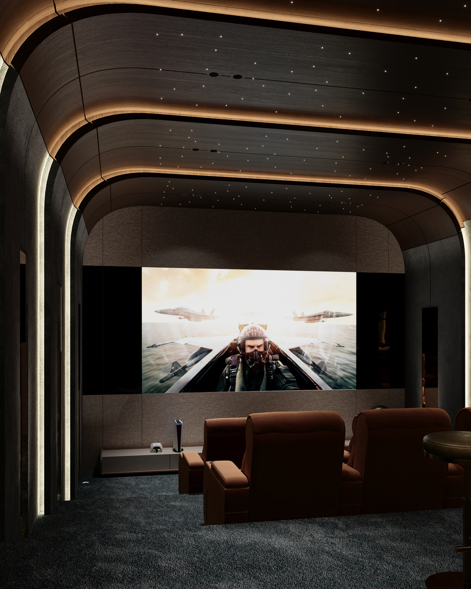 Cinema room. Design and visualization by Adil