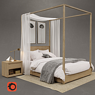 RH BED COLETTE TUFTED CRIB Bed 3D model