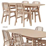 STRANDTORP / VOXLOV IKEA table and chairs - Table + Chair - 3D model