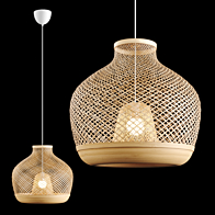 Arwen wicker outlet pendant light