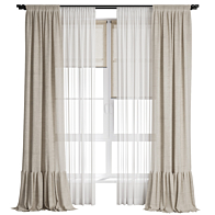 Curtain linen 45/ Шторы лен - Шторы - 3D модель