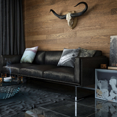 wooden living room