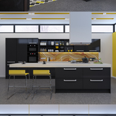 Yellow$black kitchen