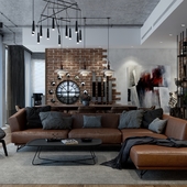 Modrn Loft Living room & kitchen