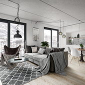 Apartment in Stockholm Sweden (сделано по референсу)