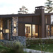 Exterior visualization of private house
