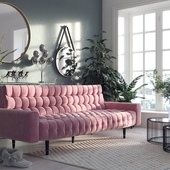 Розовый диван и гибридный жасмин (сделано по референсу)
