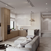 Private house interior loft design