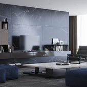 Black marble living room