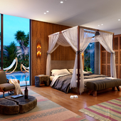 Modern balinese bedroom