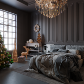 Bedroom in dark design
