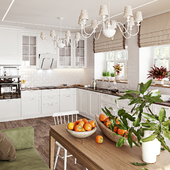 Provence kitchen interior visualisation / Визуализация интерьера кухни в стиле прованс