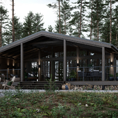 BARN HOUSE IN A PINE FOREST