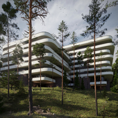 Health resort in forest