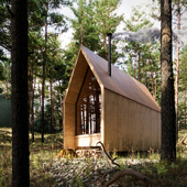 Cabin house in the forest