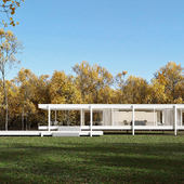 Farnsworth House by Ludwig Mies van der Rohe (сделано по референсу)