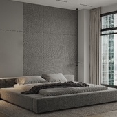 Minimalist bedroom design and visualiztion