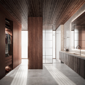 Minimalistic Wooden Bathroom