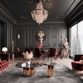 Black and Red Living Design