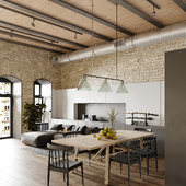 Loft Kitchen-Livingroom Interior design