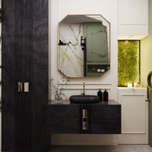 Dark green  NEOCLASSICAL BATHROOM DESIGN