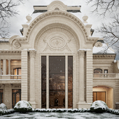 Classic  Exterior in winter atmosphere.