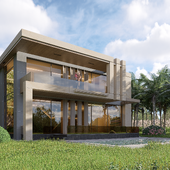 Modern Tropical Villa with Glass Facade