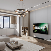 watching  rhe last of us at living room