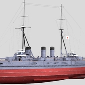 IJN Kawachi Japanese Battleship 3d model