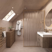 Bathroom on the attic floor