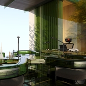 Переговорная комната в стеклянном исполнении.