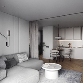 Гостиная кухня "ЖК Погода"