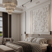 Bedroom with wardrobe and bathroom