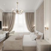 Визуализация спальни. Современная классика