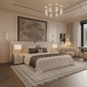 Neoclassical master bedroom