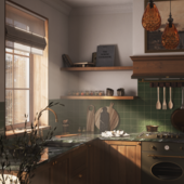 Кухня в  Италии (сделано по референсу)