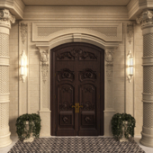 резная дверь и обрамление