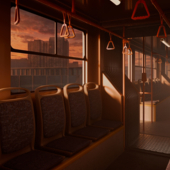 Train in the sunset (made based on a reference)