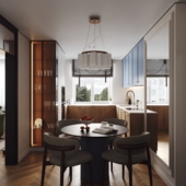 Гостиная кухня "ЖК Дедюкина"