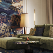 Кухня-гостиная современная классика. Визуализация дома в г. Черняховск 1 этаж