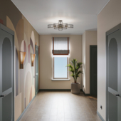 Холл второго этажа в частном доме.