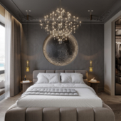 Современная спальня с лунным декором