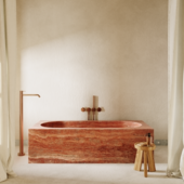 pink travertine.