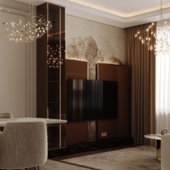Modern Luxury Living-Dining Interior