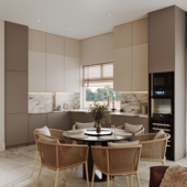 Living Room & Kitchen in a country house